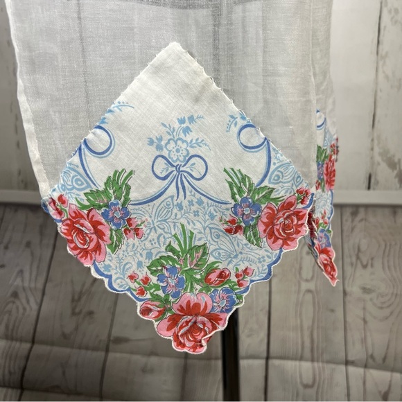 Vintage Handkerchief Floral Hostess Half Apron Handmade Kitchen Cooking Baking - Picture 6 of 16
